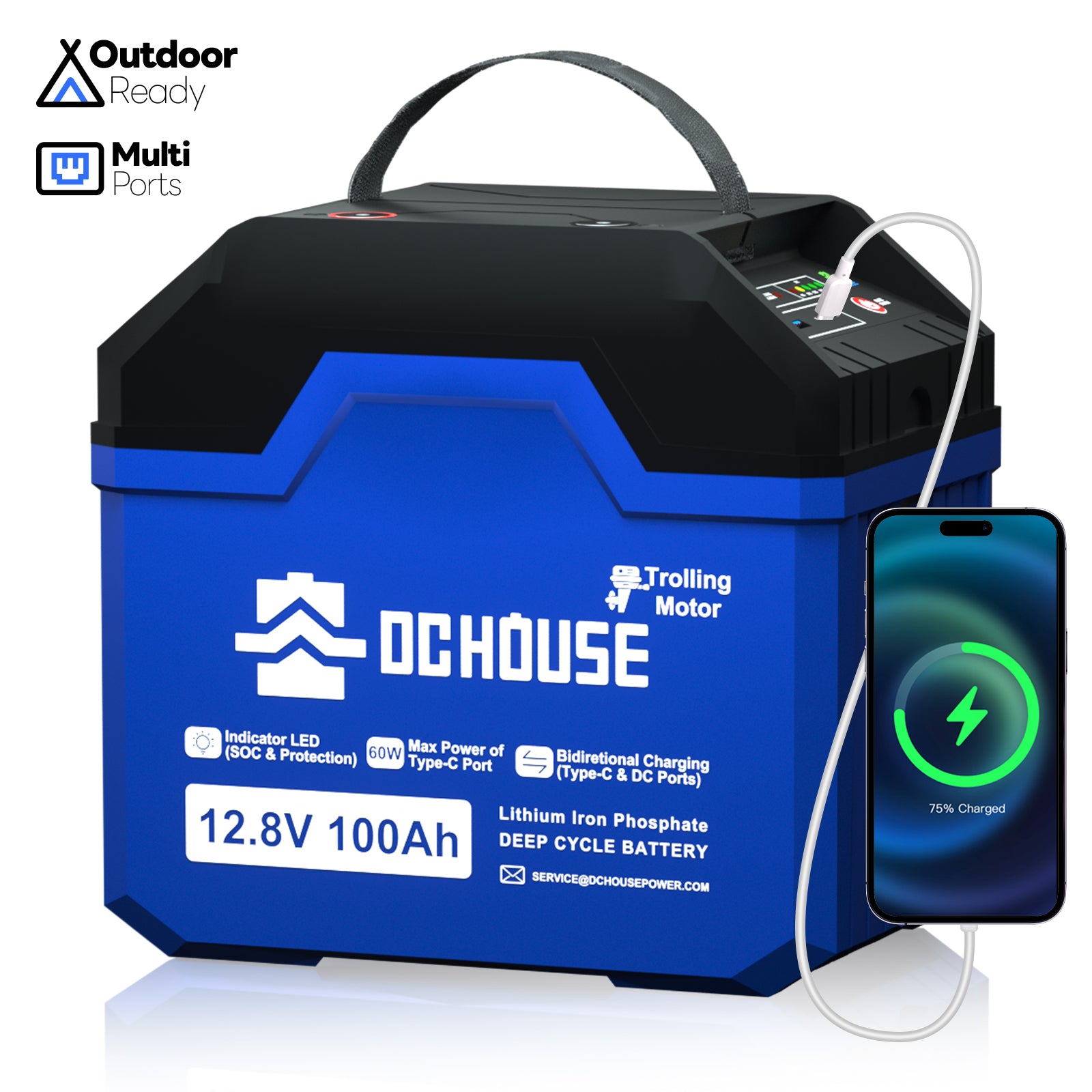 12V 100Ah 2.0 Portable Deep Cycle LiFePO4 Lithium Battery