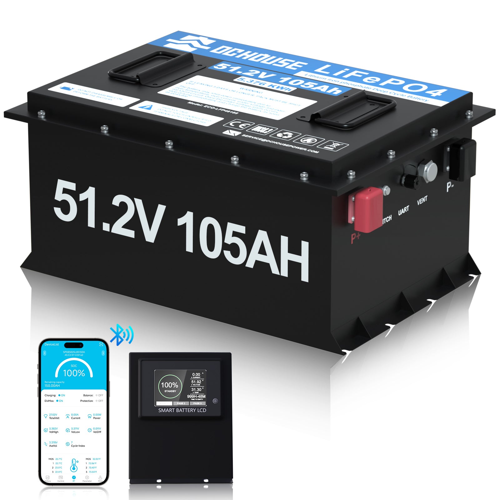 48V 105Ah LiFePO4 Lithium Golf Cart Battery